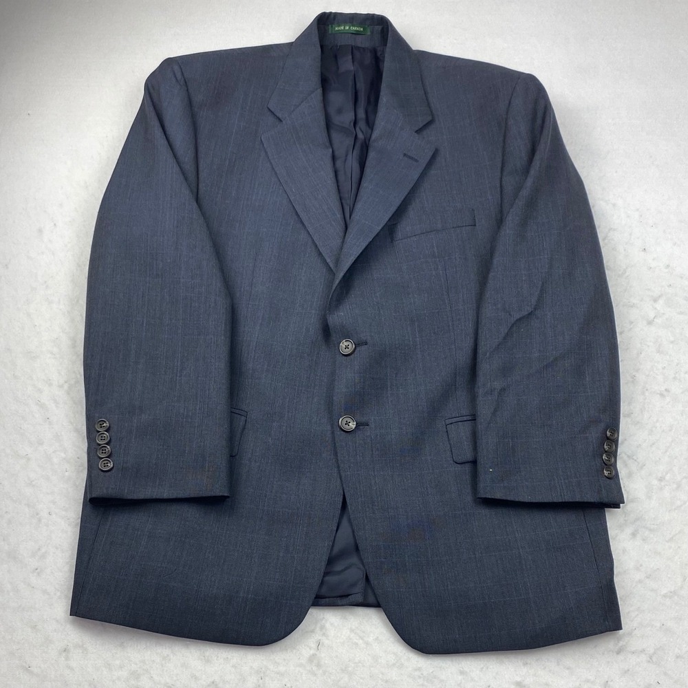 Vintage Lauren Ralph Lauren Mens 42S Gray Blue Glen Plaid Wool Blazer Canada